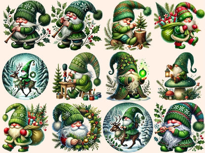 Forest Christmas Gnomes Clipart Christmas Gnomes Art - Wonders Artist