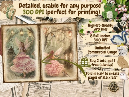 Forest Fairies Journal Pages Enchanted Forest Art - Wonders Artist