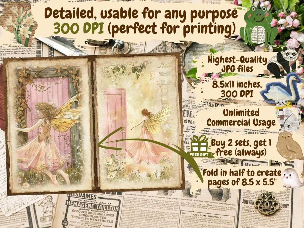 Forest Fairies Journal Pages (P2) Enchanted Forest Art - Wonders Artist