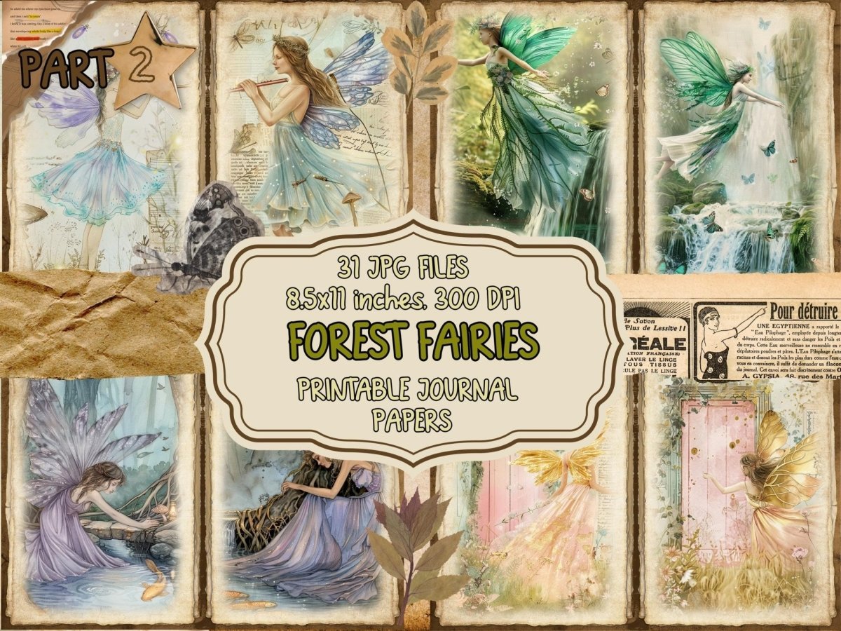 Forest Fairies Journal Pages (P2) Enchanted Forest Art - Wonders Artist
