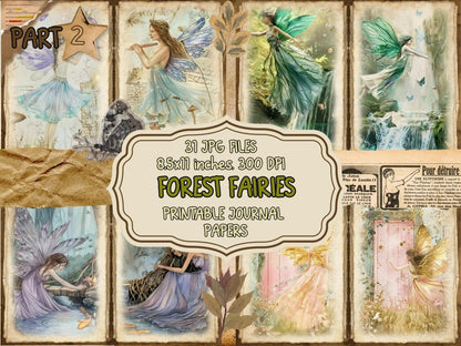 Forest Fairies Journal Pages (P2) Enchanted Forest Art - Wonders Artist