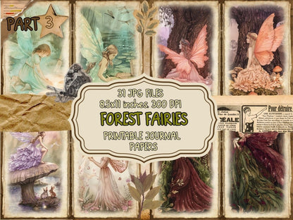 Forest Fairies Journal Pages (P3) Enchanted Forest Art - Wonders Artist