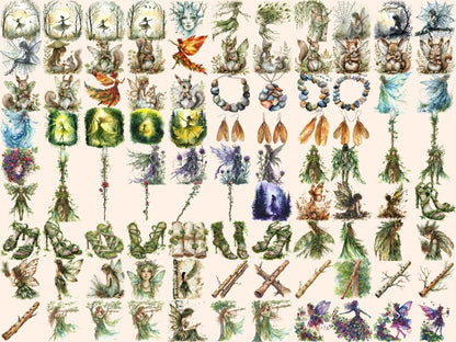 Forest Fairies Watercolor Clipart fairies clipart - Wonders Artist