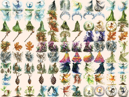 Forest Fairies Watercolor Clipart fairies clipart - Wonders Artist