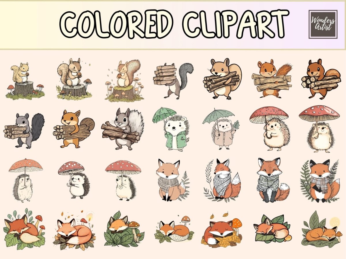 Forest Friends Cardmaking Clipart animal clipart png - Wonders Artist