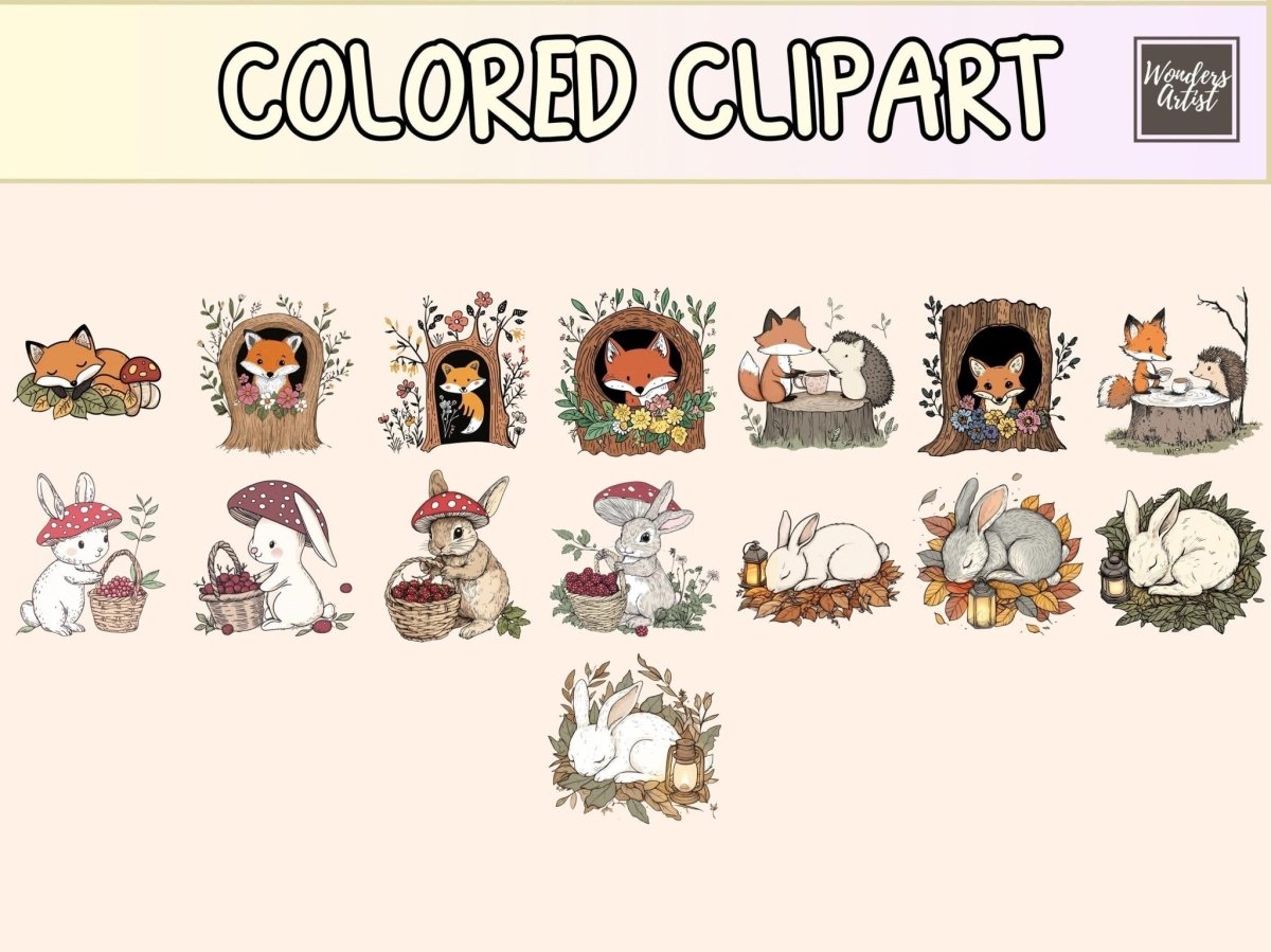 Forest Friends Cardmaking Clipart animal clipart png - Wonders Artist