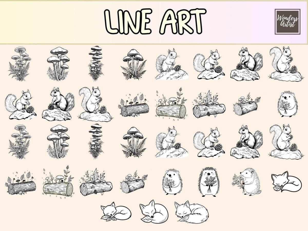 Forest Friends Cardmaking Clipart animal clipart png - Wonders Artist