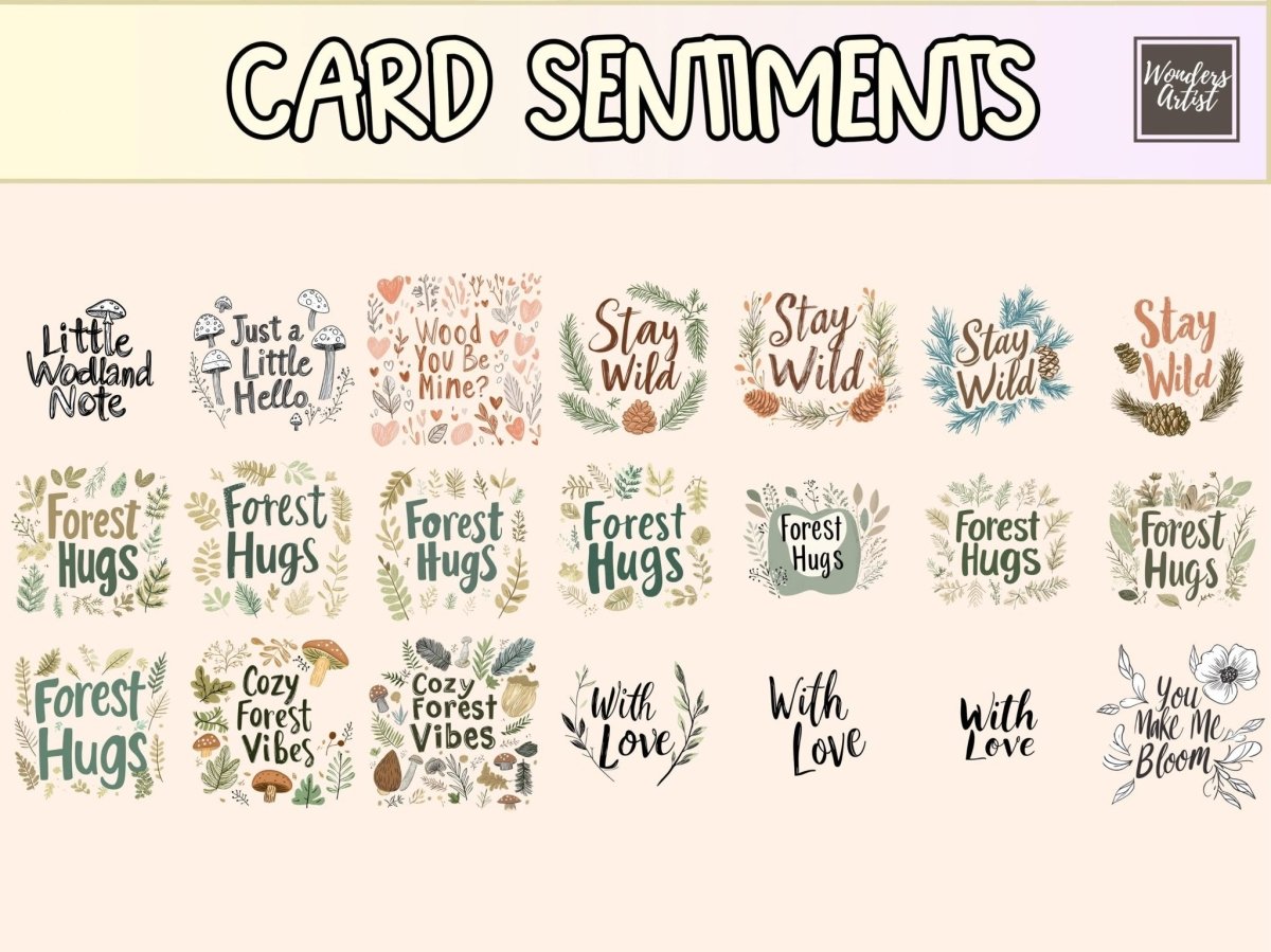 Forest Friends Cardmaking Clipart animal clipart png - Wonders Artist