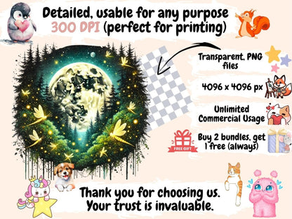 Forest Moons Clipart Fairy Tale Moon Art - Wonders Artist