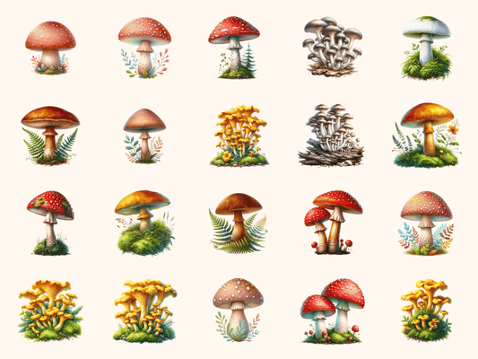 Forest Mushrooms Clipart