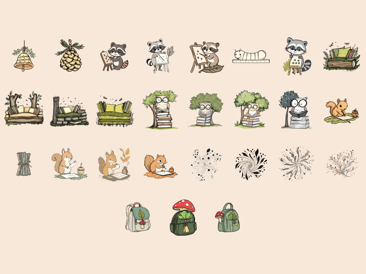 Forest School Cardmaking Clipart All Bundles Cardmaking Clipart - WondersArtist