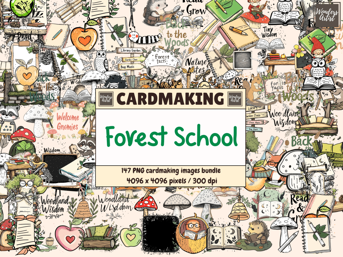 Forest School Cardmaking Clipart All Bundles Cardmaking Clipart - WondersArtist