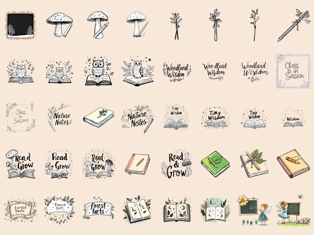 Forest School Cardmaking Clipart All Bundles Cardmaking Clipart - WondersArtist