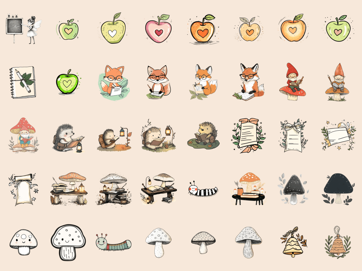 Forest School Cardmaking Clipart All Bundles Cardmaking Clipart - WondersArtist