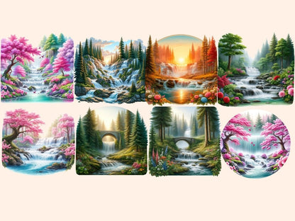 Forest Waterfalls Clipart Cute waterfall art - Wonders Artist