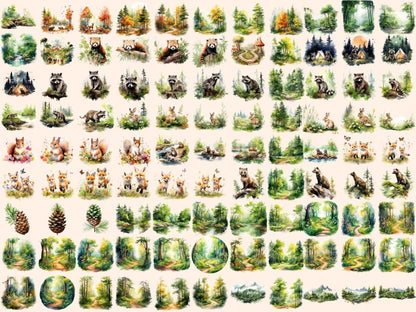 Forests Watercolor Clipart forest backgrounds - Wonders Artist