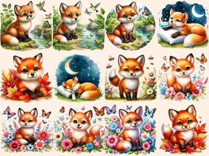 Foxes Clipart Cute fox art - Wonders Artist