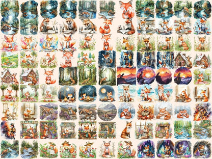 Foxes Watercolor Clipart baby fox clipart - Wonders Artist