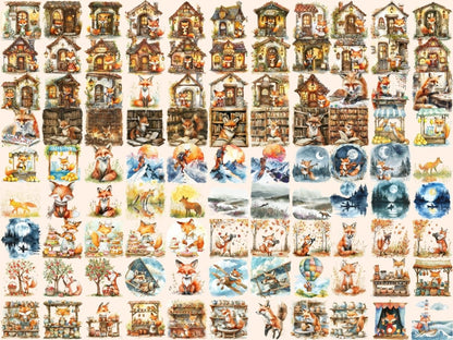 Foxes Watercolor Clipart baby fox clipart - Wonders Artist