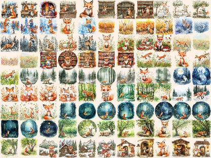 Foxes Watercolor Clipart baby fox clipart - Wonders Artist