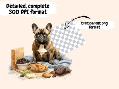 French Bulldogs Watercolor Clipart bulldog clipart - Wonders Artist