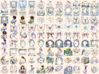 French Garden Watercolor Clipart blooming garden art botanical clipart countryside clipart - WondersArtist