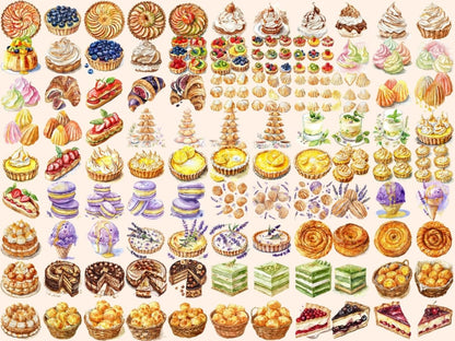 French Pastries Watercolor Clipart croissant clipart - Wonders Artist