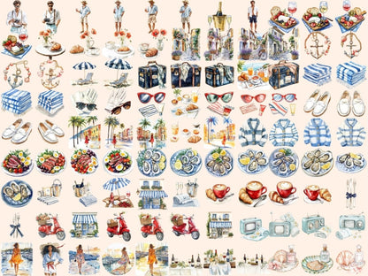 French Riviera Watercolor Clipart coastal france png europe travel png france clipart - WondersArtist