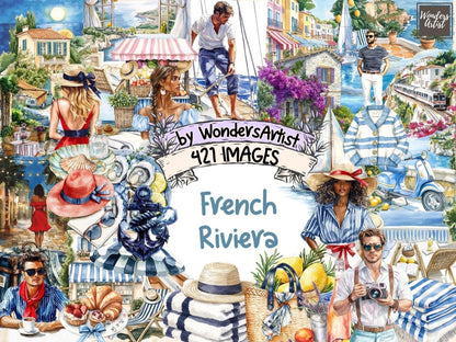 French Riviera Watercolor Clipart coastal france png europe travel png france clipart - WondersArtist