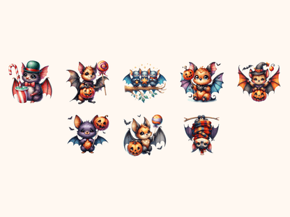 Friendly Bats Clipart All Bundles Clipart Line Art - WondersArtist