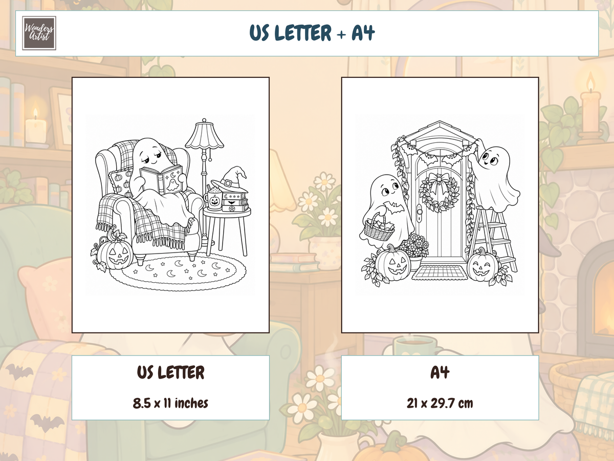 Friendly Ghosts Coloring Book — preview 4