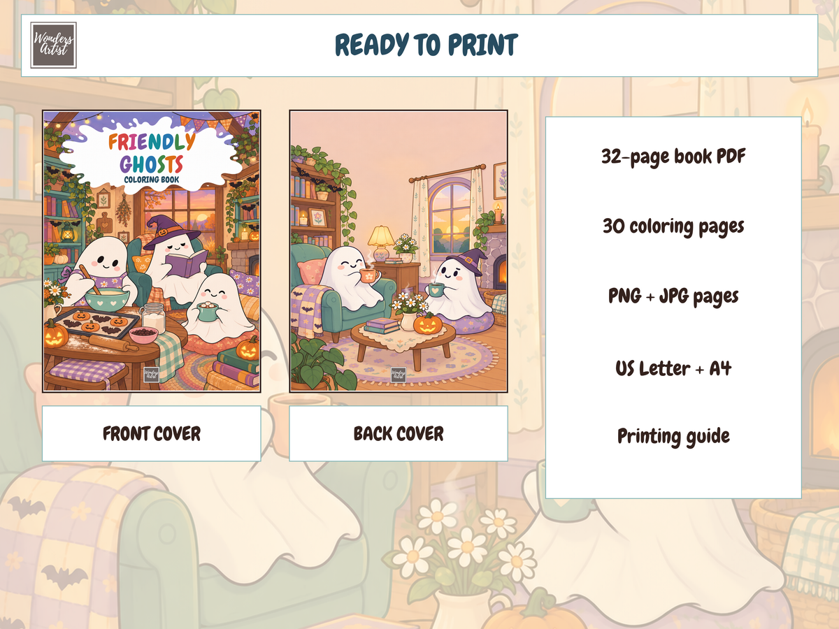 Friendly Ghosts Coloring Book — preview 5