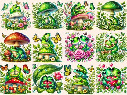 Frog Couples (P2) Clipart frog couple design - Wonders Artist