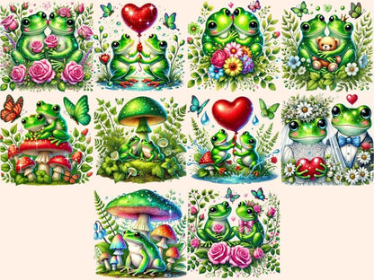 Frog Couples (P2) Clipart frog couple design - Wonders Artist