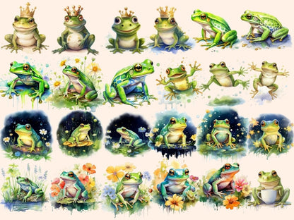 Frogs Watercolor Clipart croaker clipart - Wonders Artist