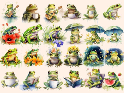 Frogs Watercolor Clipart croaker clipart - Wonders Artist