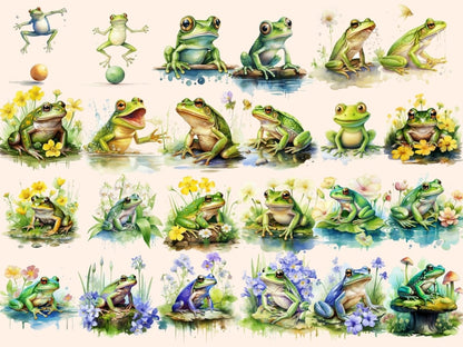 Frogs Watercolor Clipart croaker clipart - Wonders Artist