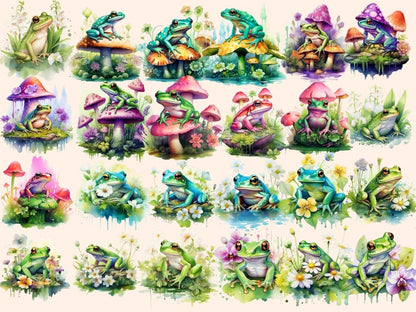 Frogs Watercolor Clipart croaker clipart - Wonders Artist