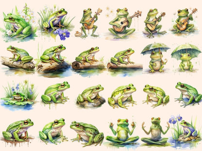 Frogs Watercolor Clipart croaker clipart - Wonders Artist