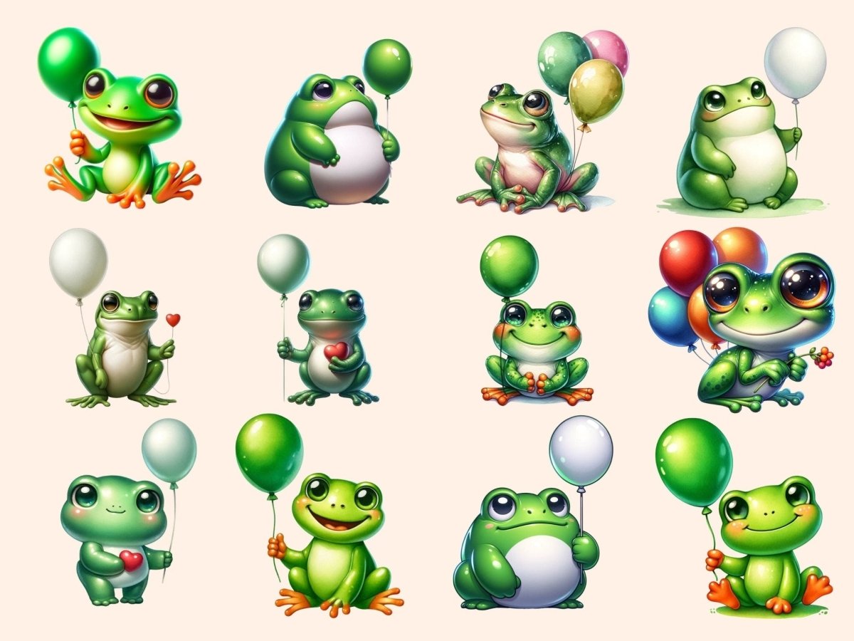 Frogs with Balloons Clipart Balloon clip art - Wonders Artist
