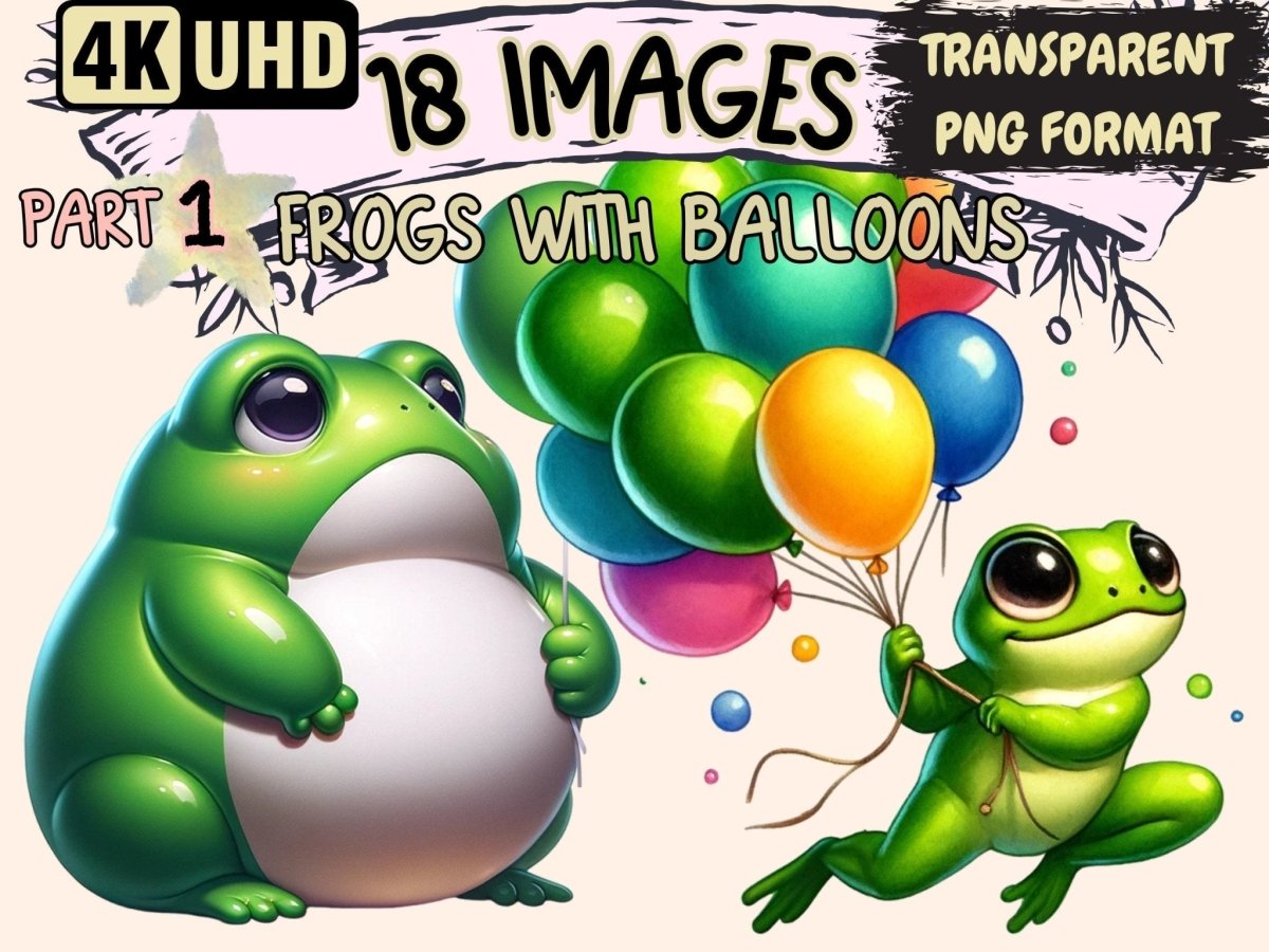 Frogs with Balloons Clipart Balloon clip art - Wonders Artist