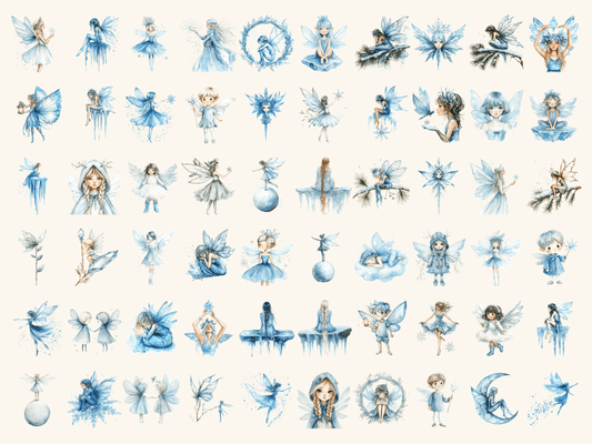 Frosted Fairies Watercolor Clipart