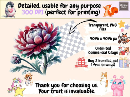 Frosted Florals (P1) Clipart delicate flowers png - Wonders Artist