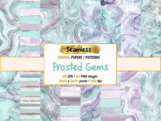 Frosted Gems Seamless Digital Paper - High - Quality Instant Digital Download for Creative Projects