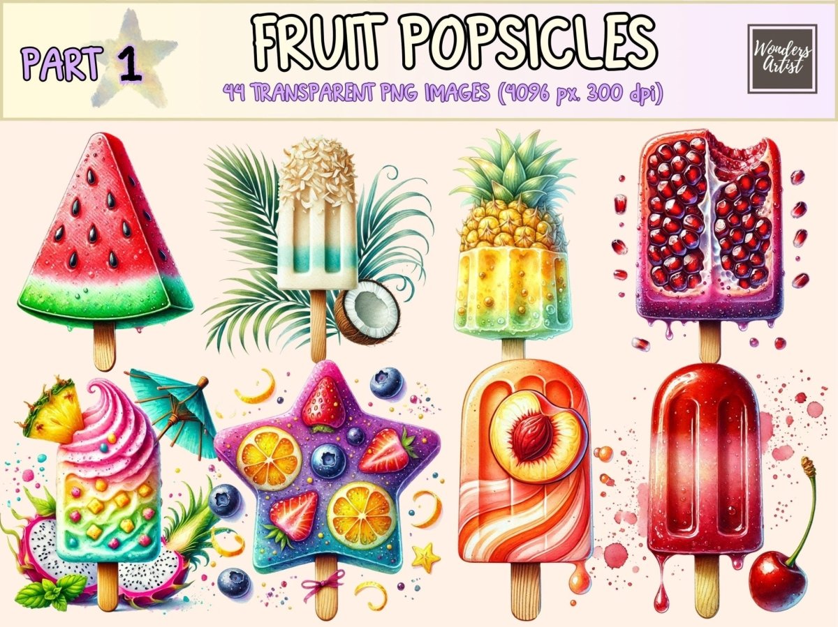Fruit Popsicles Clipart beach clipart fruit popsicle png ice cream clipart - WondersArtist