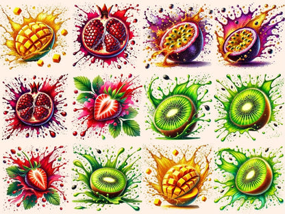 Fruit Splashes (P1) Clipart berry splash clipart - Wonders Artist