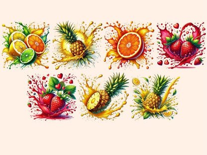 Fruit Splashes (P1) Clipart berry splash clipart - Wonders Artist