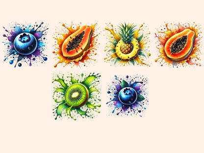 Fruit Splashes (P2) Clipart berry splash clipart - Wonders Artist