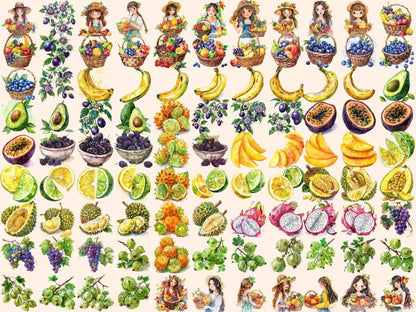 Fruits Watercolor Clipart fruit clipart - Wonders Artist