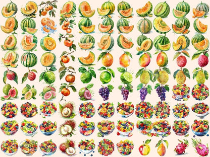 Fruits Watercolor Clipart fruit clipart - Wonders Artist